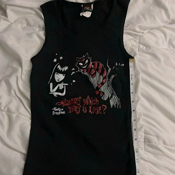 Emily The Strange black sleeveless top women’s sz M cheshire hot topic exclusive - Picture 1 of 3